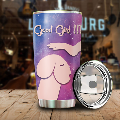 Premium Good Girl Loves Dogs Personalized Stainless Steel Tumbler