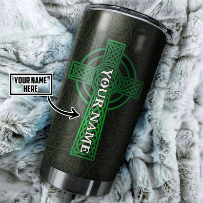 Irish St Patrick Day Skull Stainless Steel Tumbler DA18022105  Custom Name XT