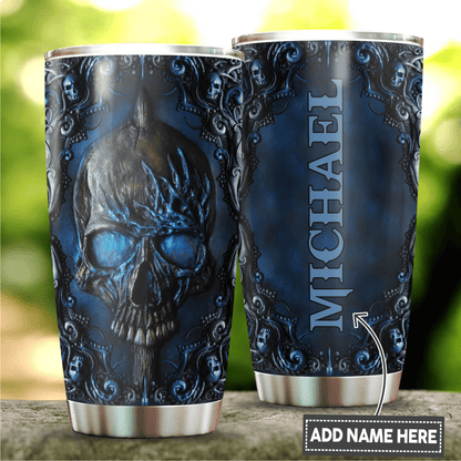 Customize Name Skull Steel Tumbler Pi17052104