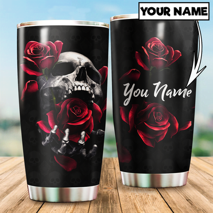 Customize Name Skull Satanic Steel Tumbler MH13042104