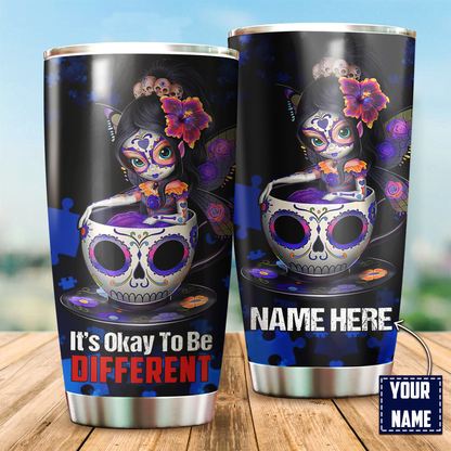 Autism  Stainless Steel Tumbler  Custom Name XT