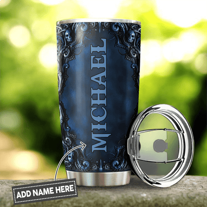 Customize Name Skull Steel Tumbler Pi17052104