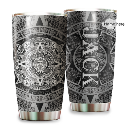 Aztec Mexico Custom Name Stainless Steel Tumbler 20Oz
