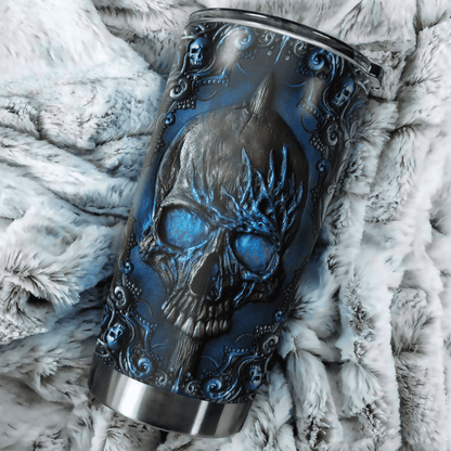 Customize Name Skull Steel Tumbler Pi17052104