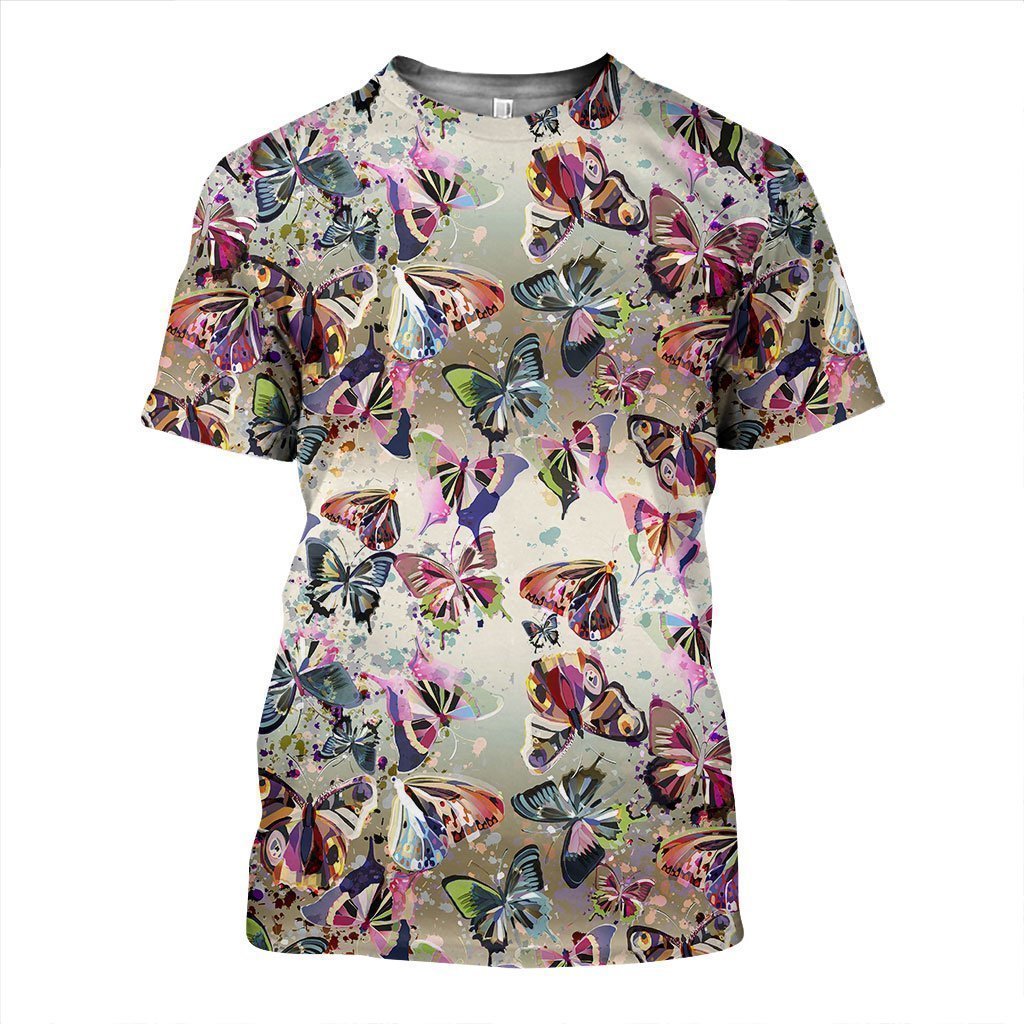 3D All Over Printed Packed Butterflies Shirts and Shorts-Apparel-6teenth World-T-Shirt-S-Vibe Cosy™