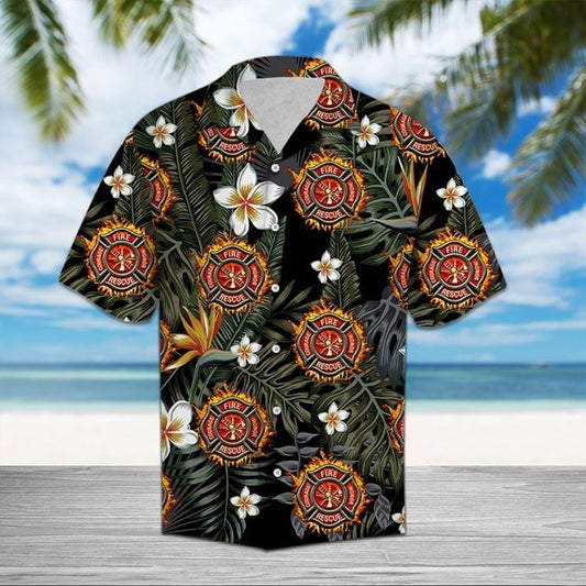 Floral Firefighter Shirt For Men TQH200809