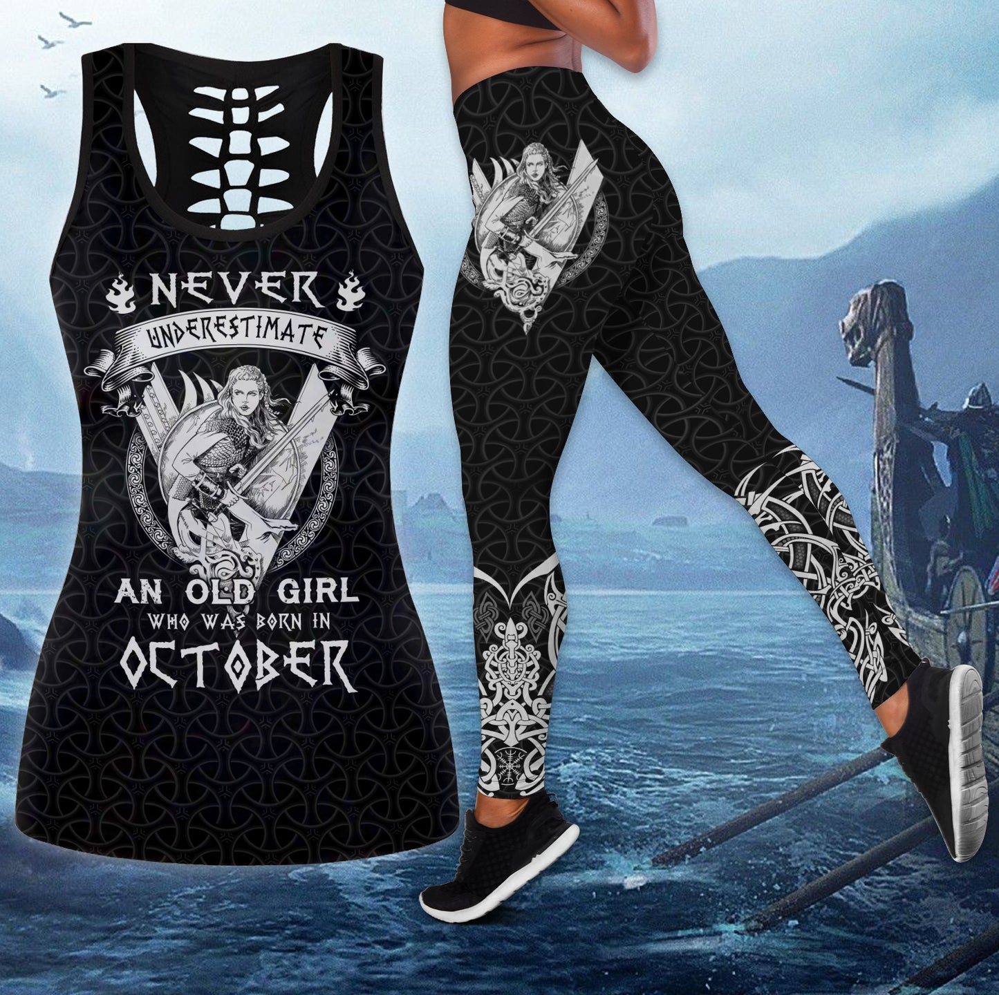 Viking October Girl - Never Underestimate Combo Tank Top + Legging