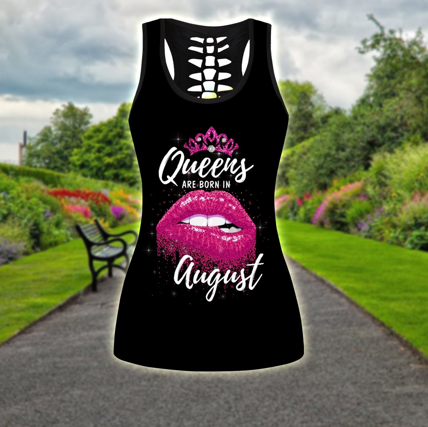 Queens are born in August Love rose combo legging+tank TR2505208S-Apparel-Huyencass-No Legging-S-Vibe Cosy™
