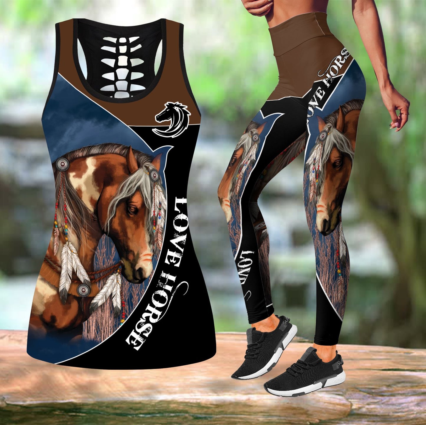 Love Horse Combo Tank + Legging TR2604205-Apparel-MP-S-S-Vibe Cosy™