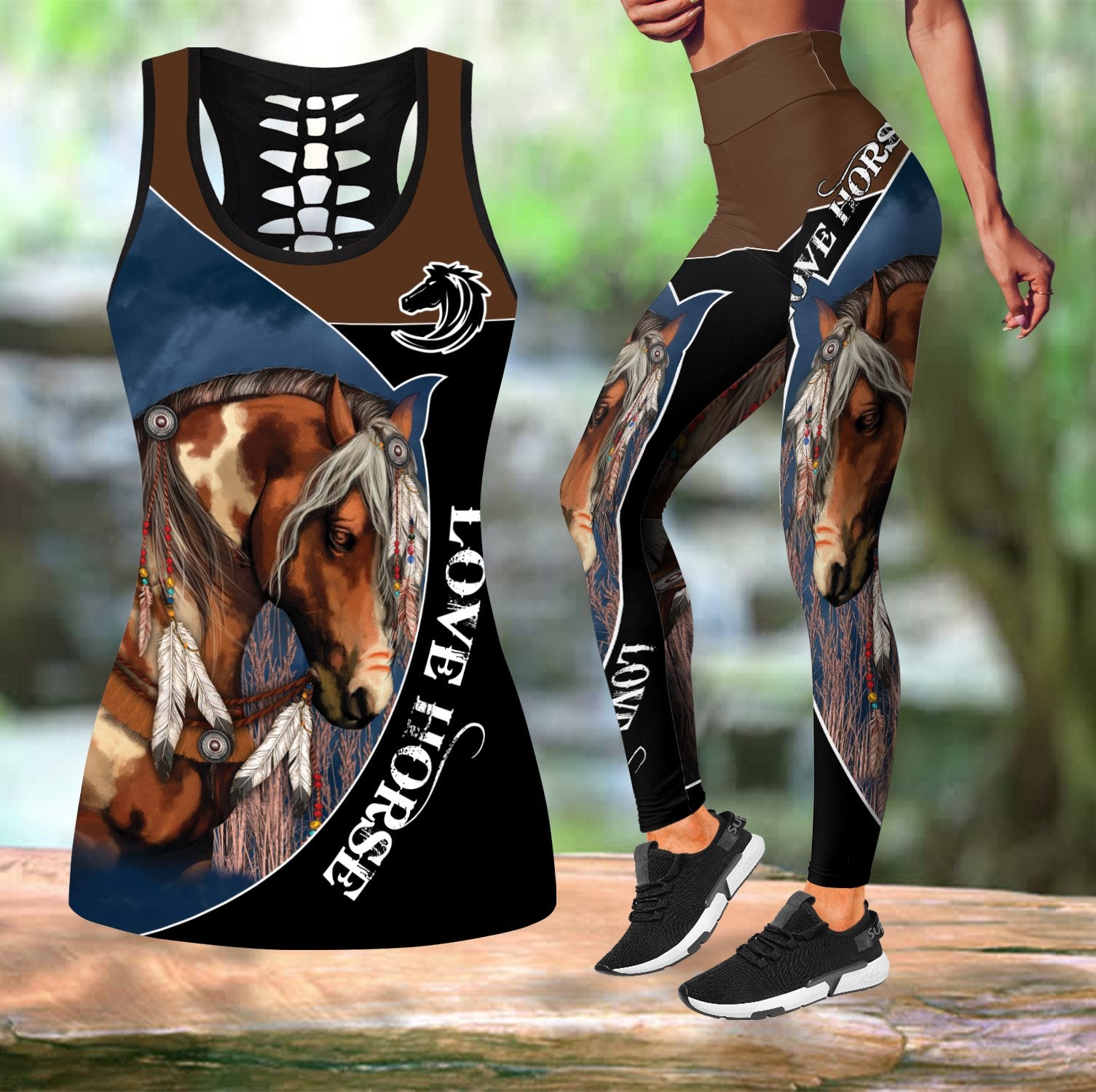 Love Horse Combo Tank + Legging TR2604205-Apparel-MP-S-S-Vibe Cosy™