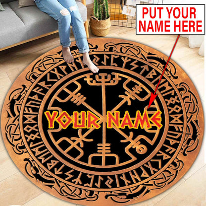Customize Name Viking Circle Rug HHT18052104