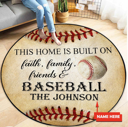 Customize Name Baseball Circle Rug TNA22052102