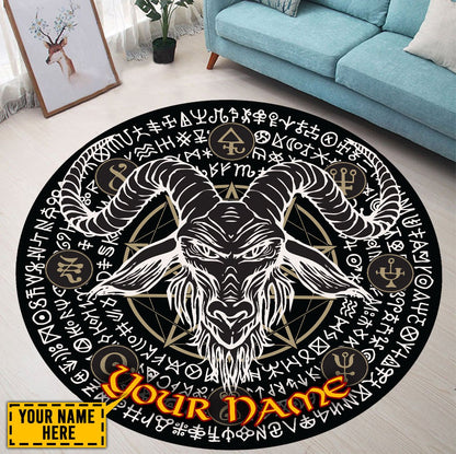 Customize Name Skull Circle Rug NTN19052103