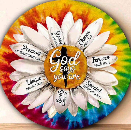 Jesus-Daisy God Say You Are Circle Rug AM19052101.S1