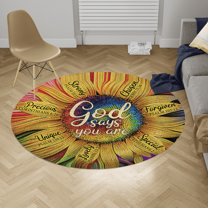 Jesus-Daisy God Say You Are Circle Rug DA20052102