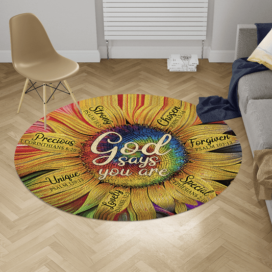 Jesus-Daisy God Say You Are Circle Rug DA20052102