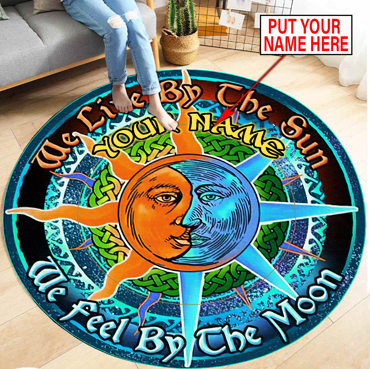 Customize Name Wicca Circle Rug DA18052106