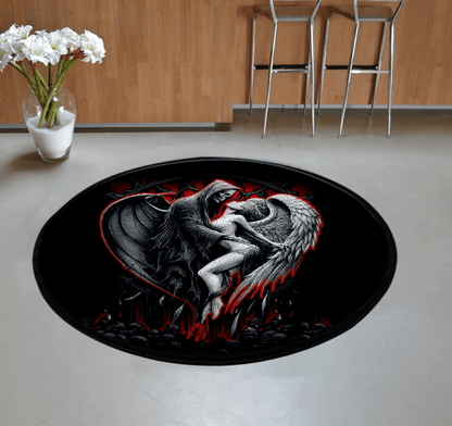 Skull and Beauty Circle Rug