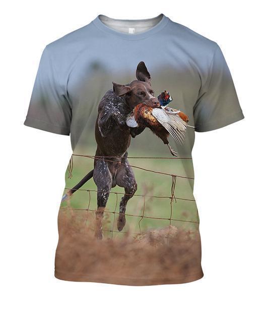 All Over Print Hunting Pointer Dog-Apparel-HbArts-T-Shirt-S-Vibe Cosy™