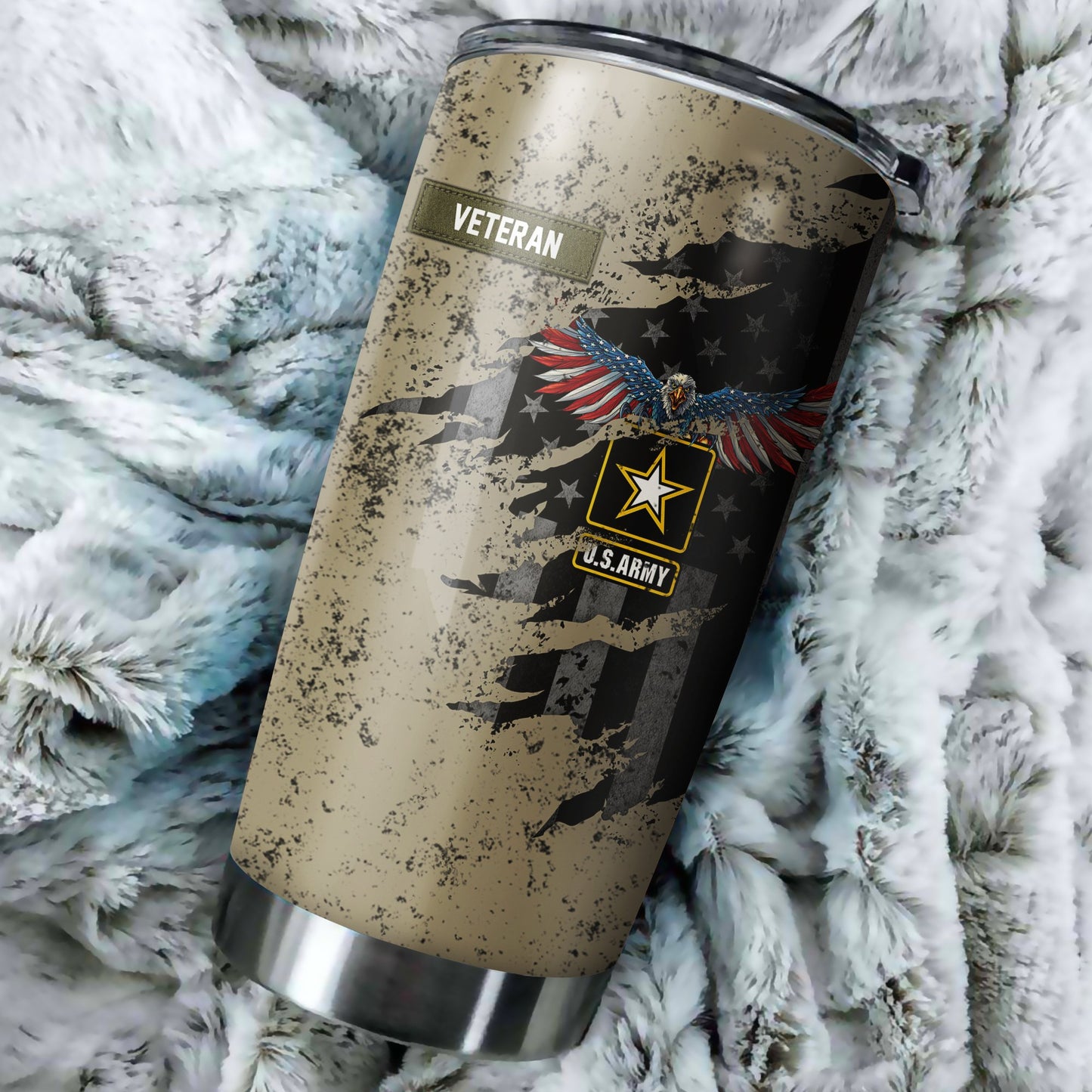 Veteran US Army Eagle in my heart stainless steel tumbler