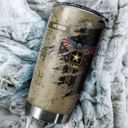 Veteran US Army Eagle in my heart stainless steel tumbler