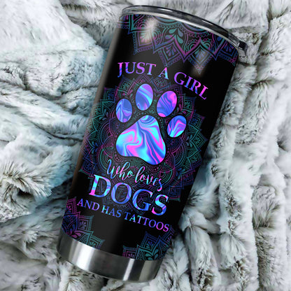 Girl loves dogs stainless steel tumbler HAC100906
