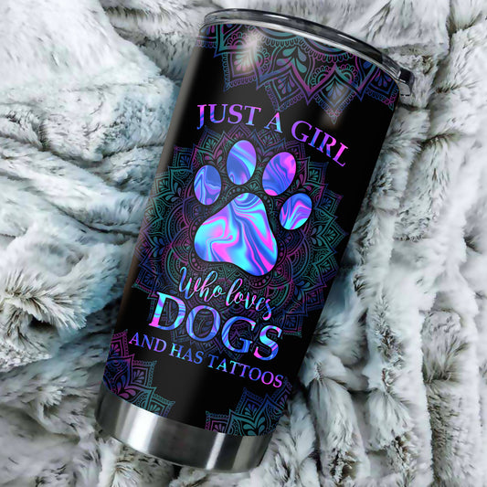 Girl loves dogs stainless steel tumbler HAC100906