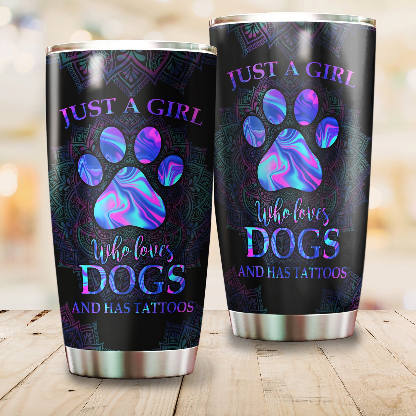 Girl loves dogs stainless steel tumbler HAC100906