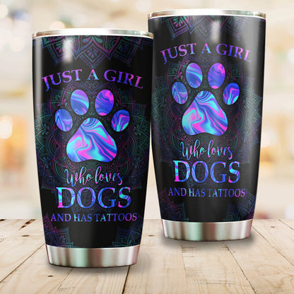 Girl loves dogs stainless steel tumbler HAC100906