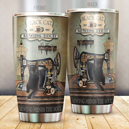 Black cat sewing stainless steel tumbler HAC180405-HG-Vibe Cosy™