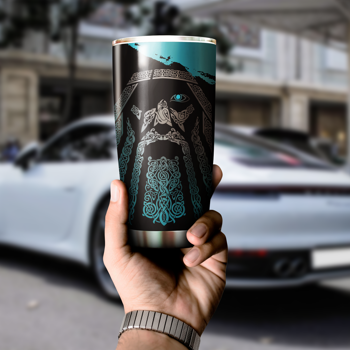 Viking Odin - Wotan Special Blue Tumbler-HP Arts-Vibe Cosy™