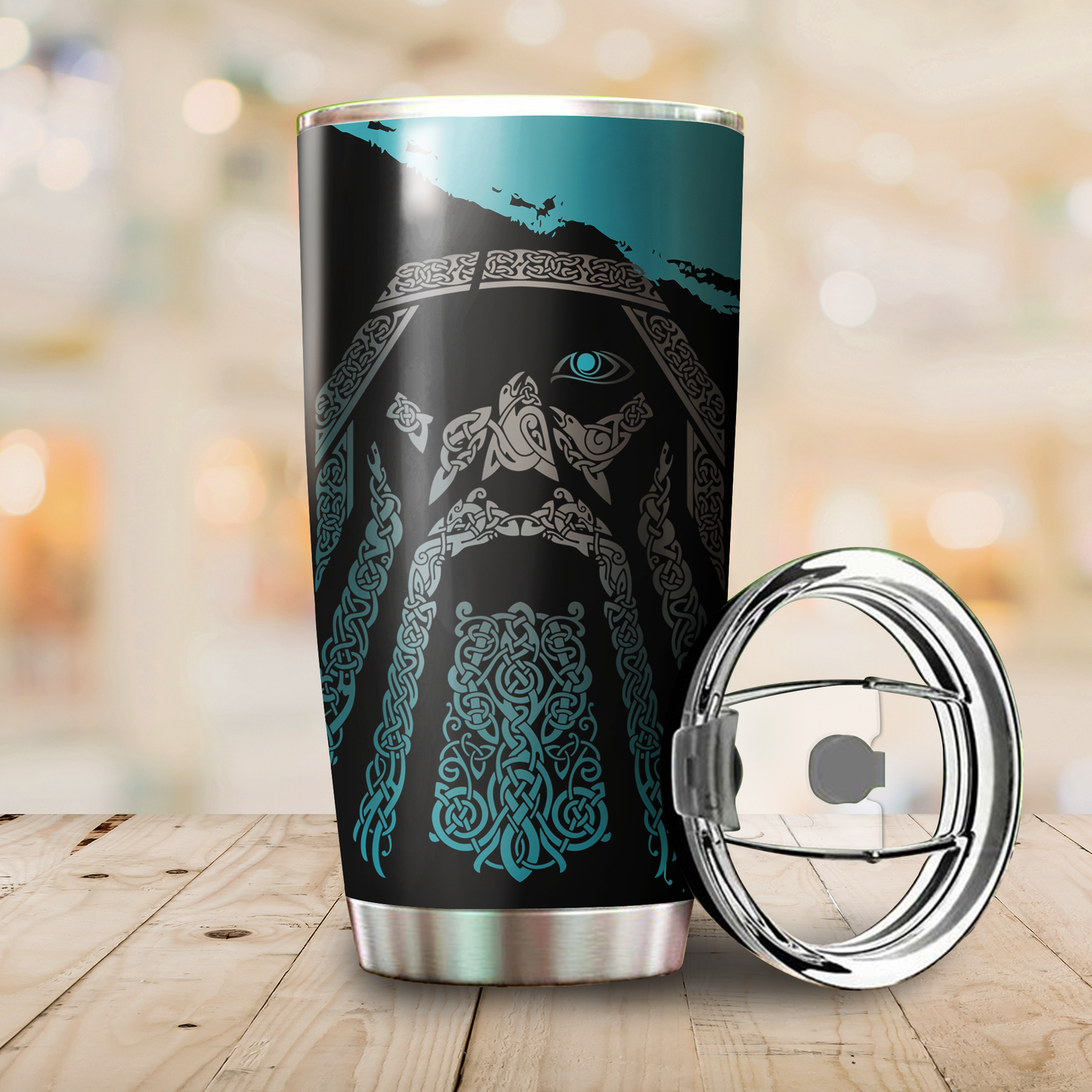 Viking Odin - Wotan Special Blue Tumbler-HP Arts-Vibe Cosy™