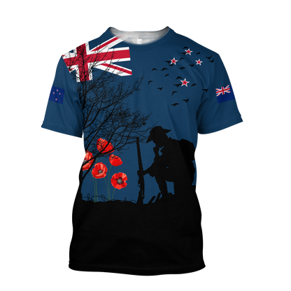 Premium Anzac Day New Zealand 3D Printed Unisex Shirts TN