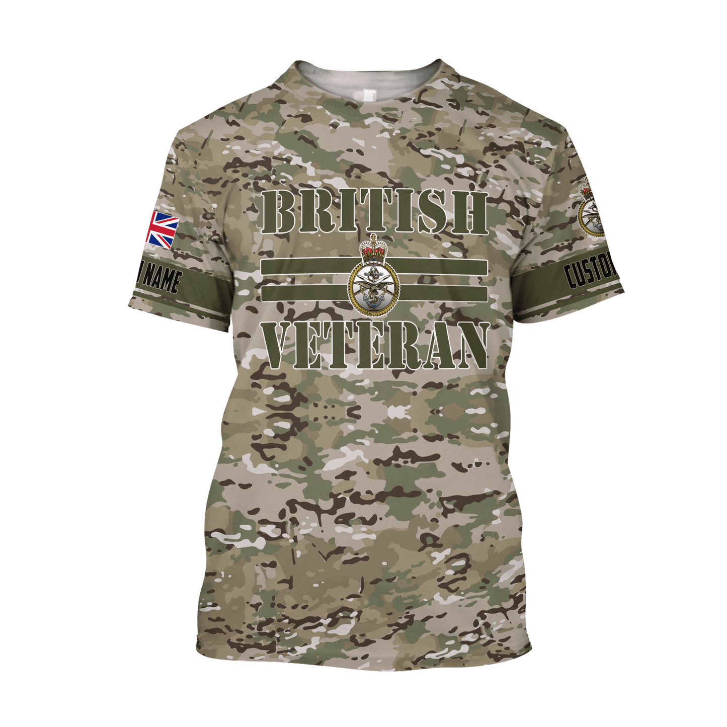 Custom Name XT British Veteran 3D Printed Shirts Pi15052105