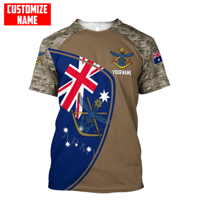 Custom name Anzac day Australia Army Combo T-Shirt Short