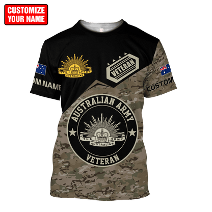Custom name Australian Army Camo Combo T-Shirt Short DD16102102