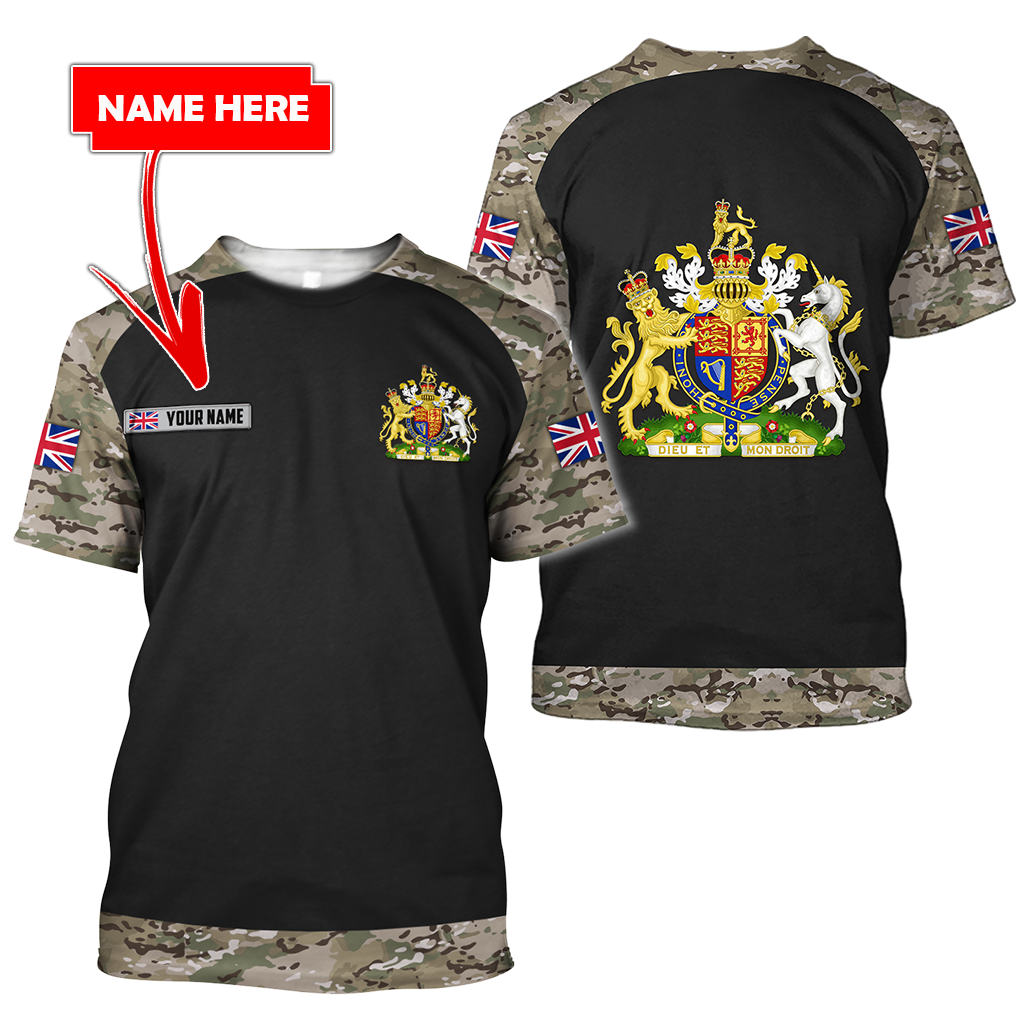 Personalized Name XT Bristish Veteran Coat of Arms 3D Printed Shirts TNA01042105