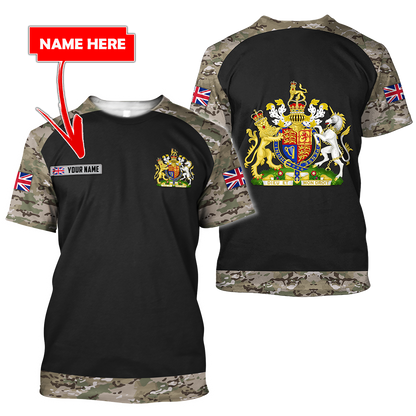 Personalized Name XT Bristish Veteran Coat of Arms 3D Printed Shirts TNA01042105