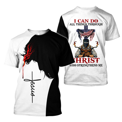 Premium Personalized 3D Printed Jesus Welder Shirts MEI