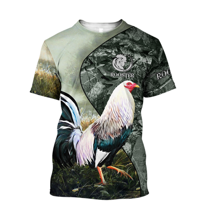 Rooster 3D All Over Printed Unisex Deluxe Hoodie ML