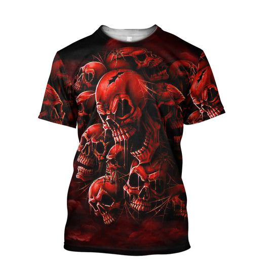 Skull Unisex Tshirt Blue Flames Ver KL19122103