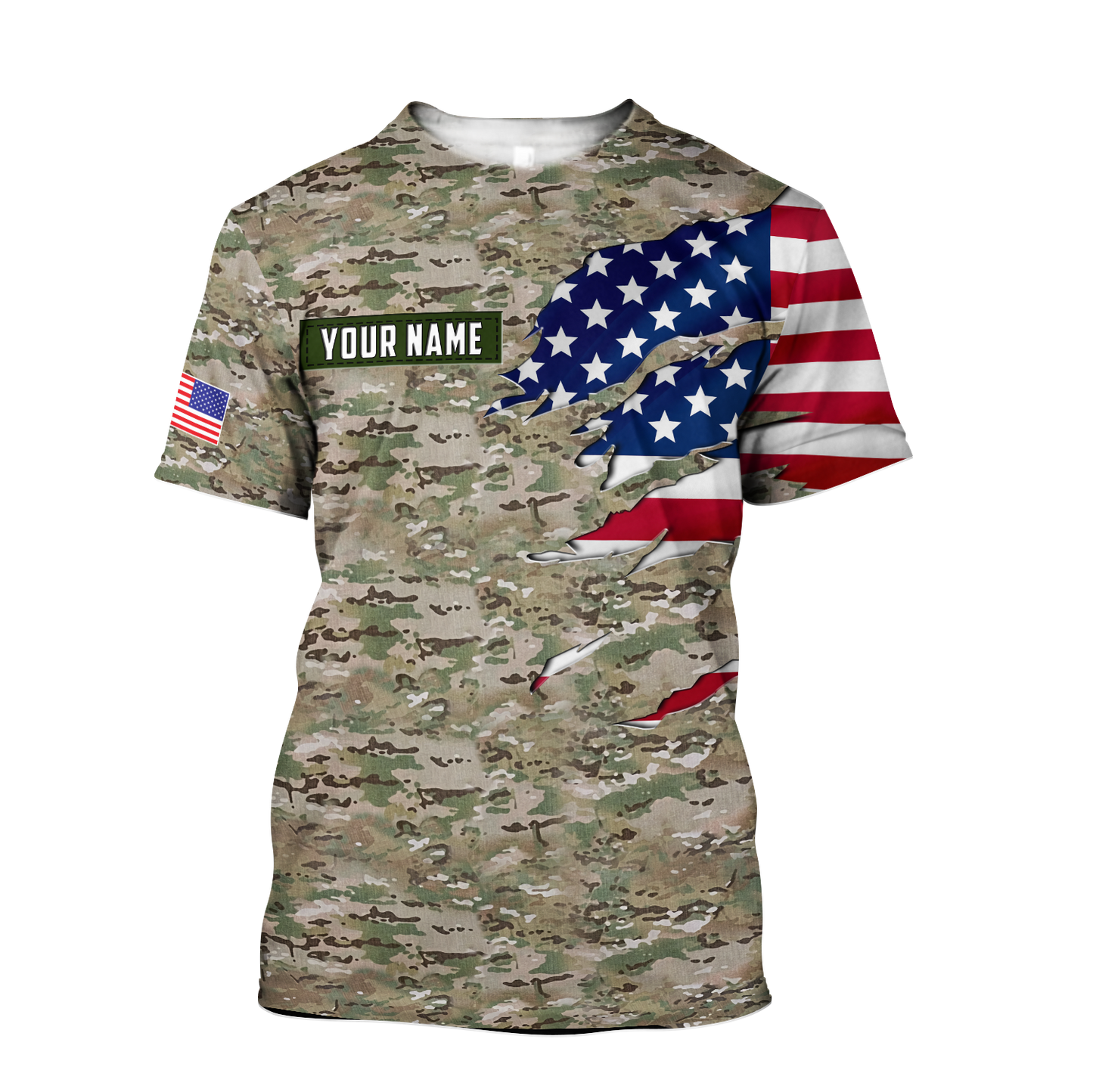 Remembrance The United States Camo Soldier 3D print shirts