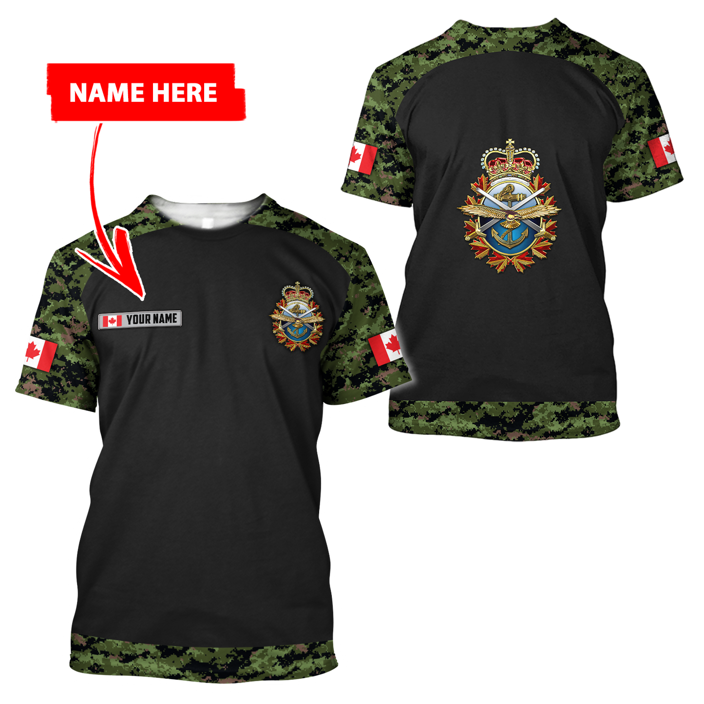 Personalized Name XT Canadian Armed Forces Pullover 3D All Over Printed Shirts PD15032102