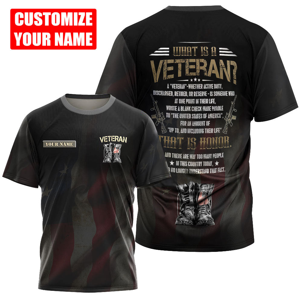 Custom Name US Veteran 3D All Over Printed Unisex Shirts
