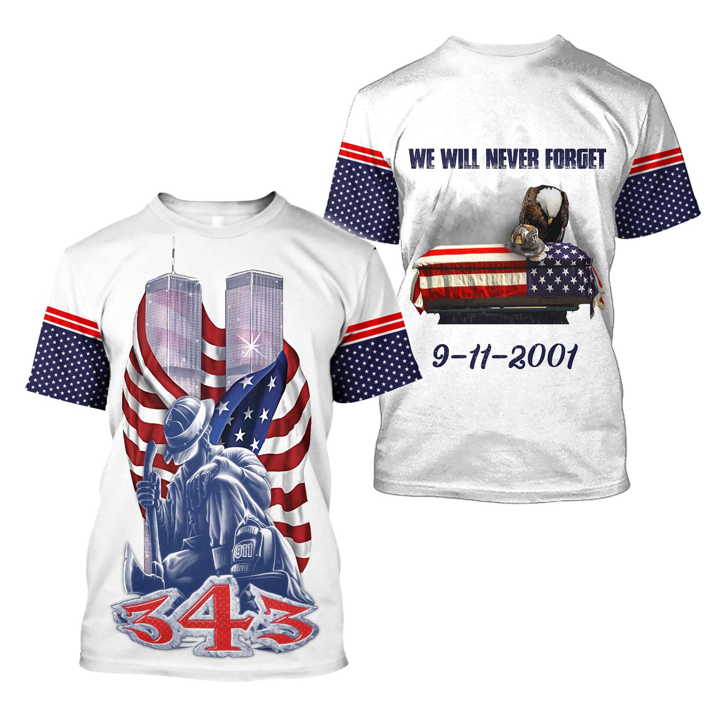 Firefighter 911 Patriot Day 3D All Over Printed Unisex Shirts