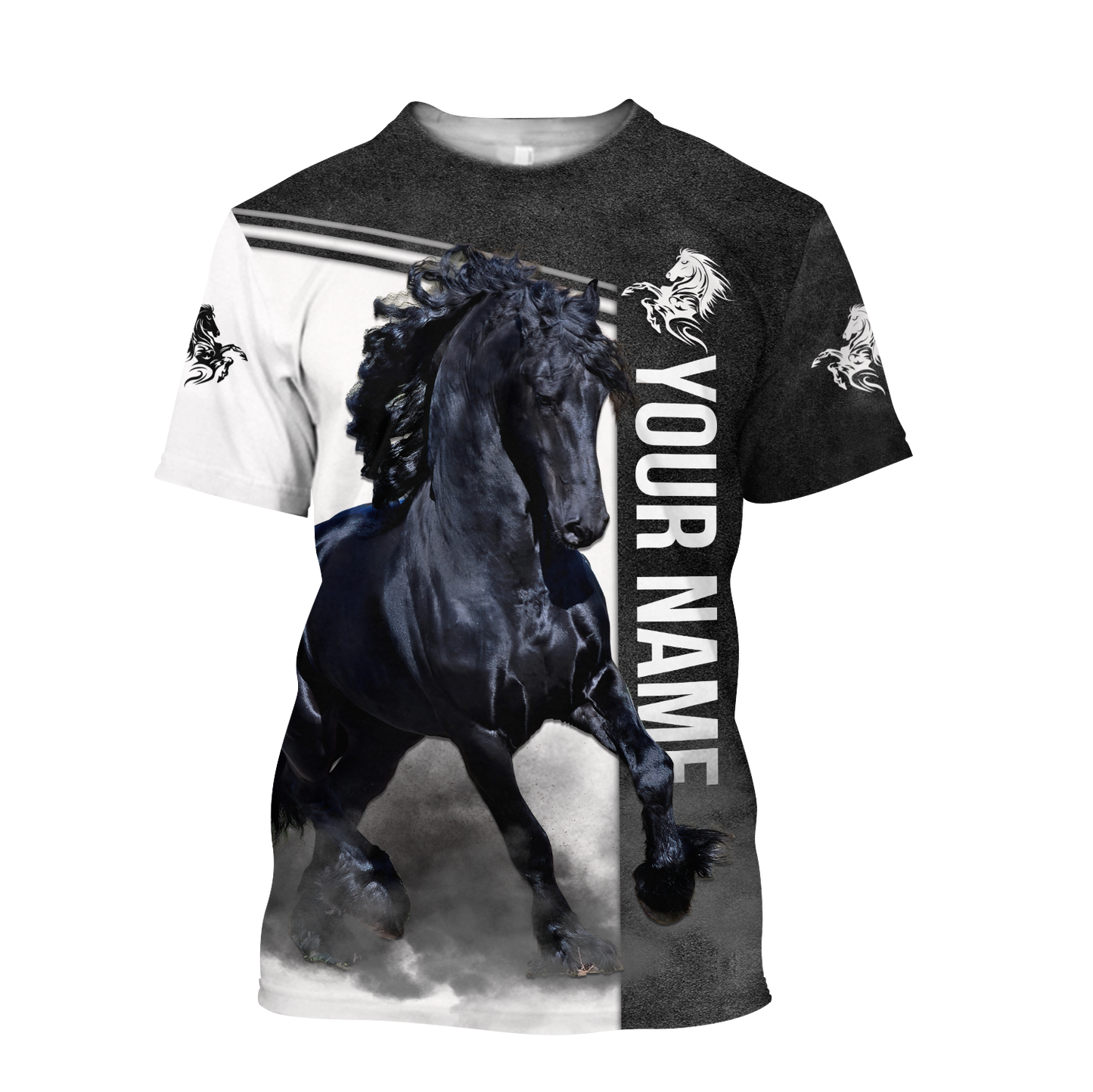 Personalized Friesian Horse 3D All Over Printed Unisex Shirts