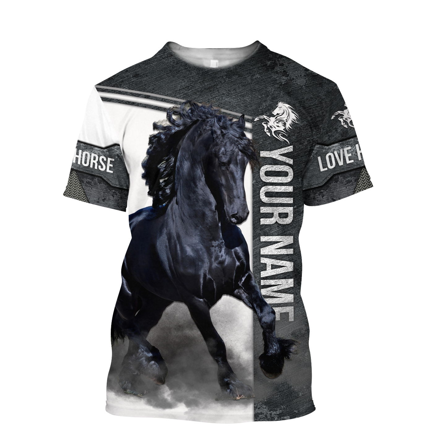 Personalized Friesian Horse 3D All Over Printed Unisex Shirts
