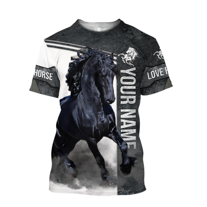 Personalized Friesian Horse 3D All Over Printed Unisex Shirts