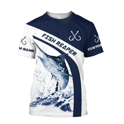 Custom name Marlin fishing design 3d print shirts