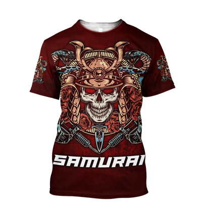 Premium Unisex All Over Printed Samurai Skull Shirts MEI